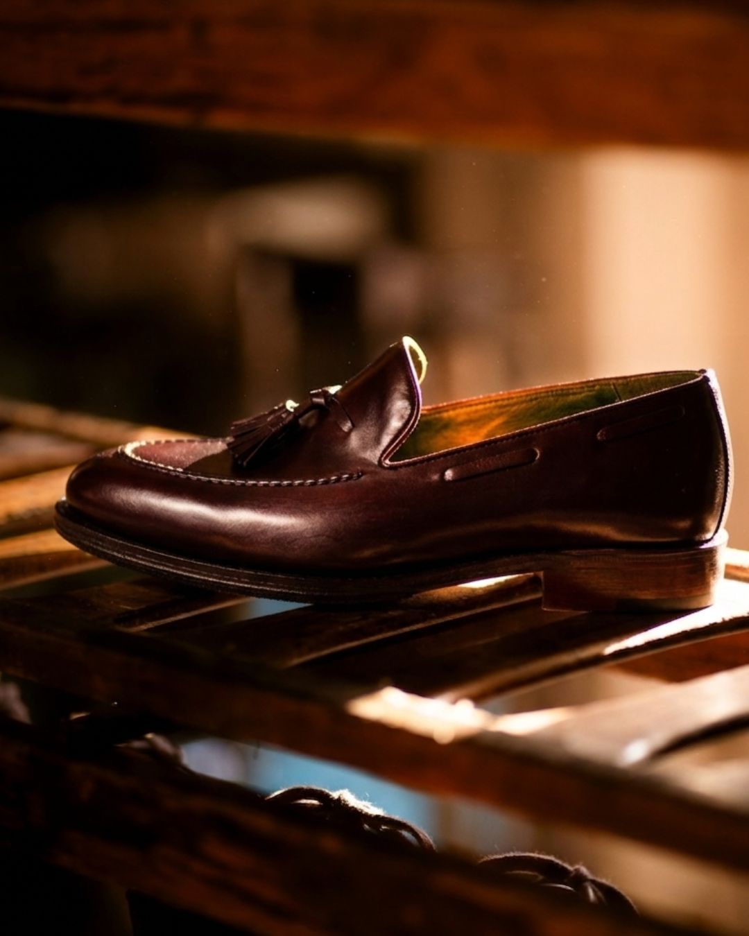 Zapato cosido — detalle de costura